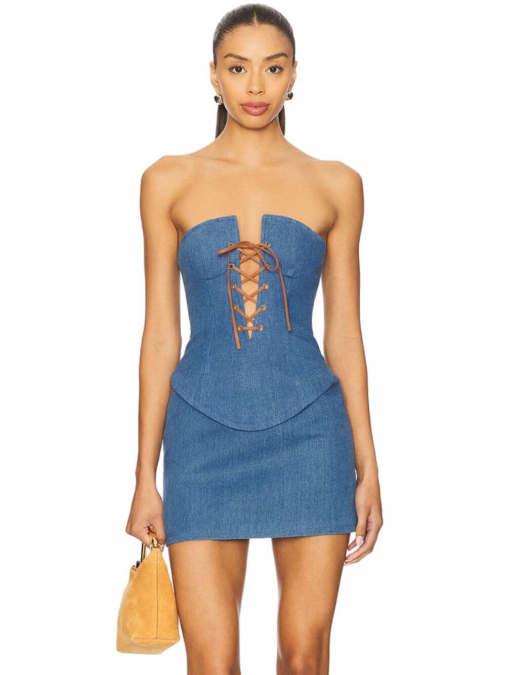 Lovers + Friends Alyssa Denim Mini Dress NWT XS
